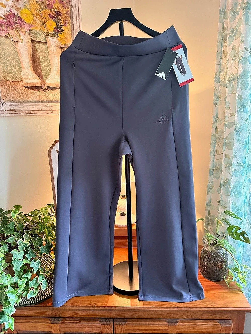 Adidas Wide Leg Pant Pants in Gray Size Medium NWT